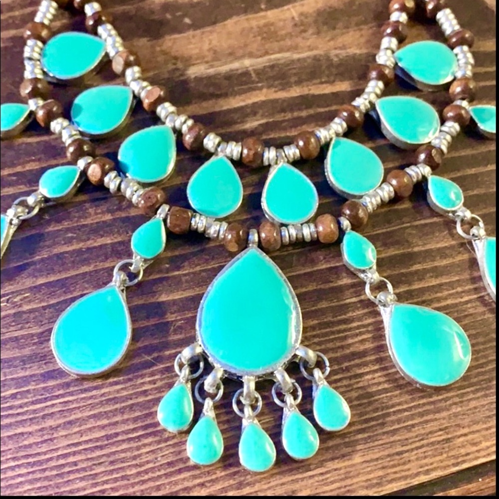 Planet Blue Amazonite Statement Necklace Nwot - image 4